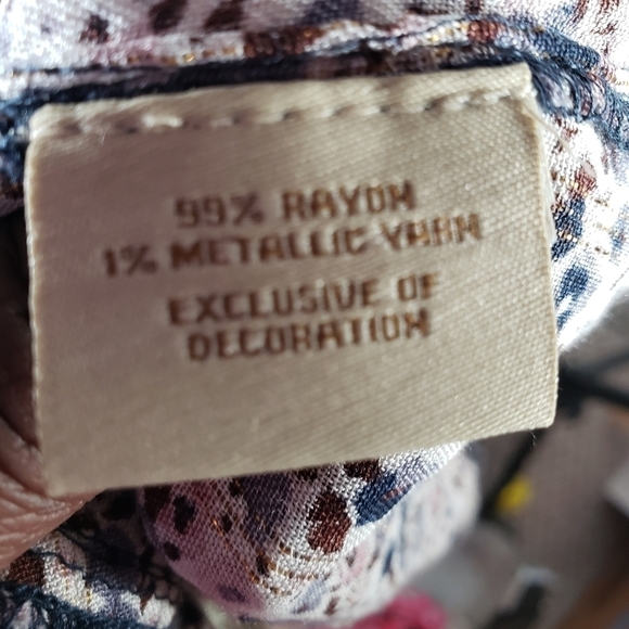 Nalini Navy and Pink with Gold Shimmer Open Front w/Tie Closure One Sz Fits All - Picture 10 of 11